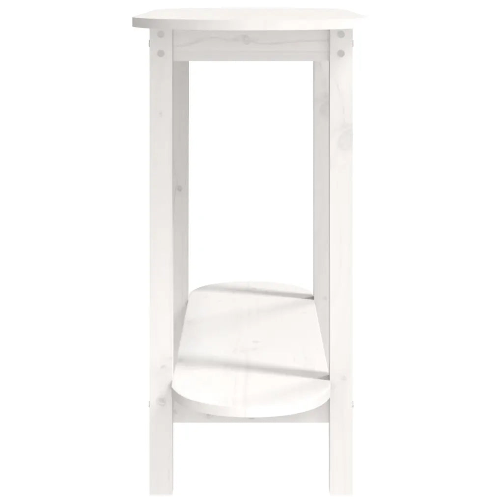 Tavolo Consolle Bianco 110x40x80 cm in Legno Massello di Pino cod mxl 19903
