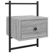 Comodino | Armadio da Notte | Mobiletto da notte a Muro Grigio Sonoma 35x30x51 cm Legno Multistrato