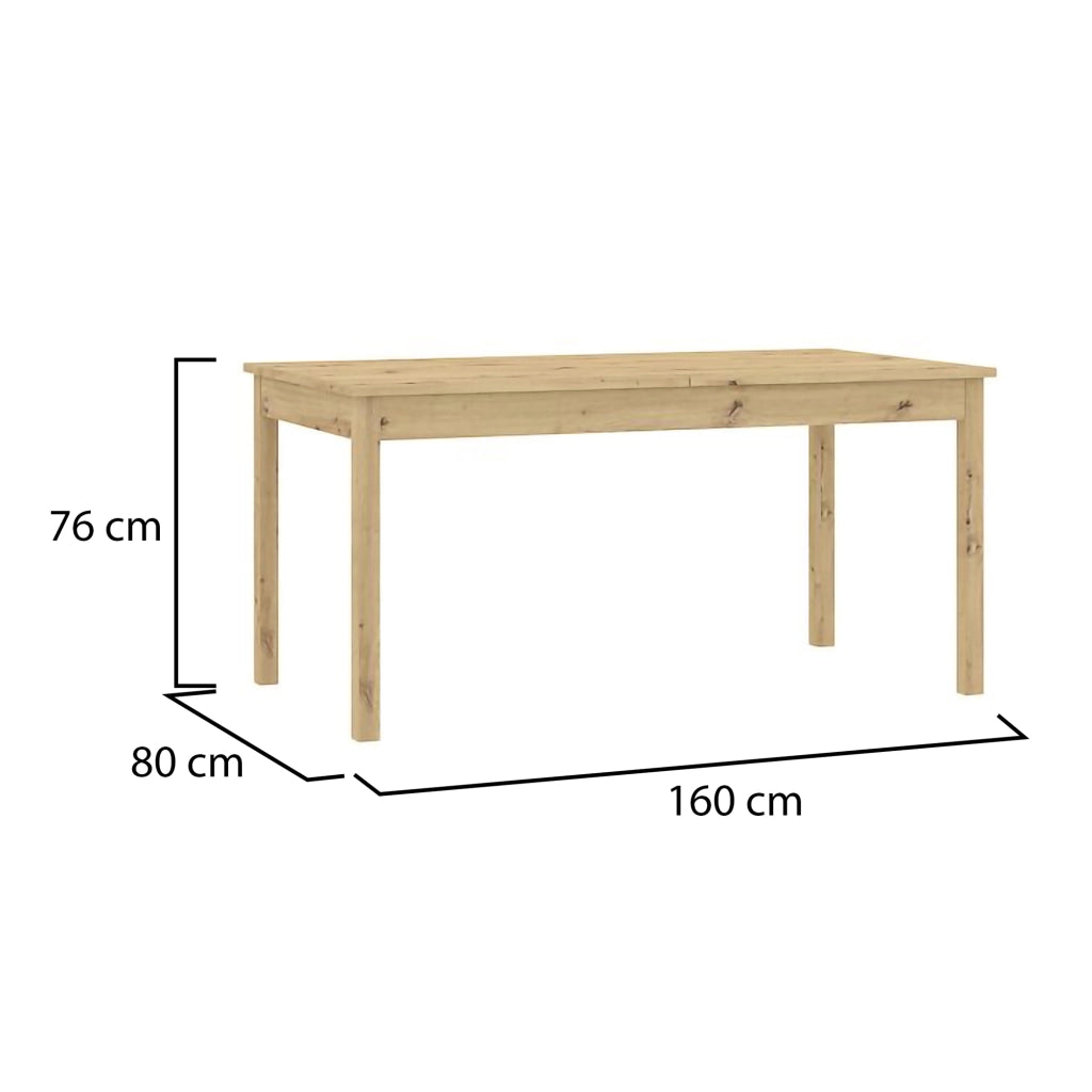 Lireli, Tavolo Allungabile 12 Posti, 160x80x76h cm Marrone Rovere Nodi