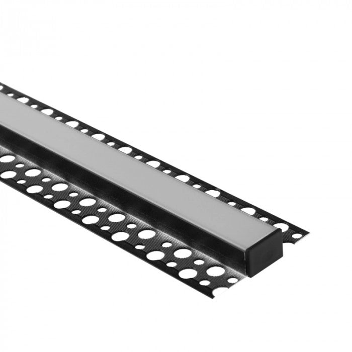 Profilo LED GNS01 a parete nero, diffusore satinato 1m Ecolight