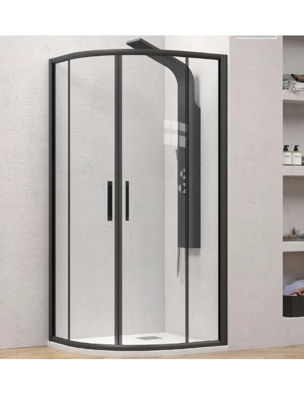 Pareti doccia 1/4 cerchio EFE 200 NERO 80x80 H. 190 cm