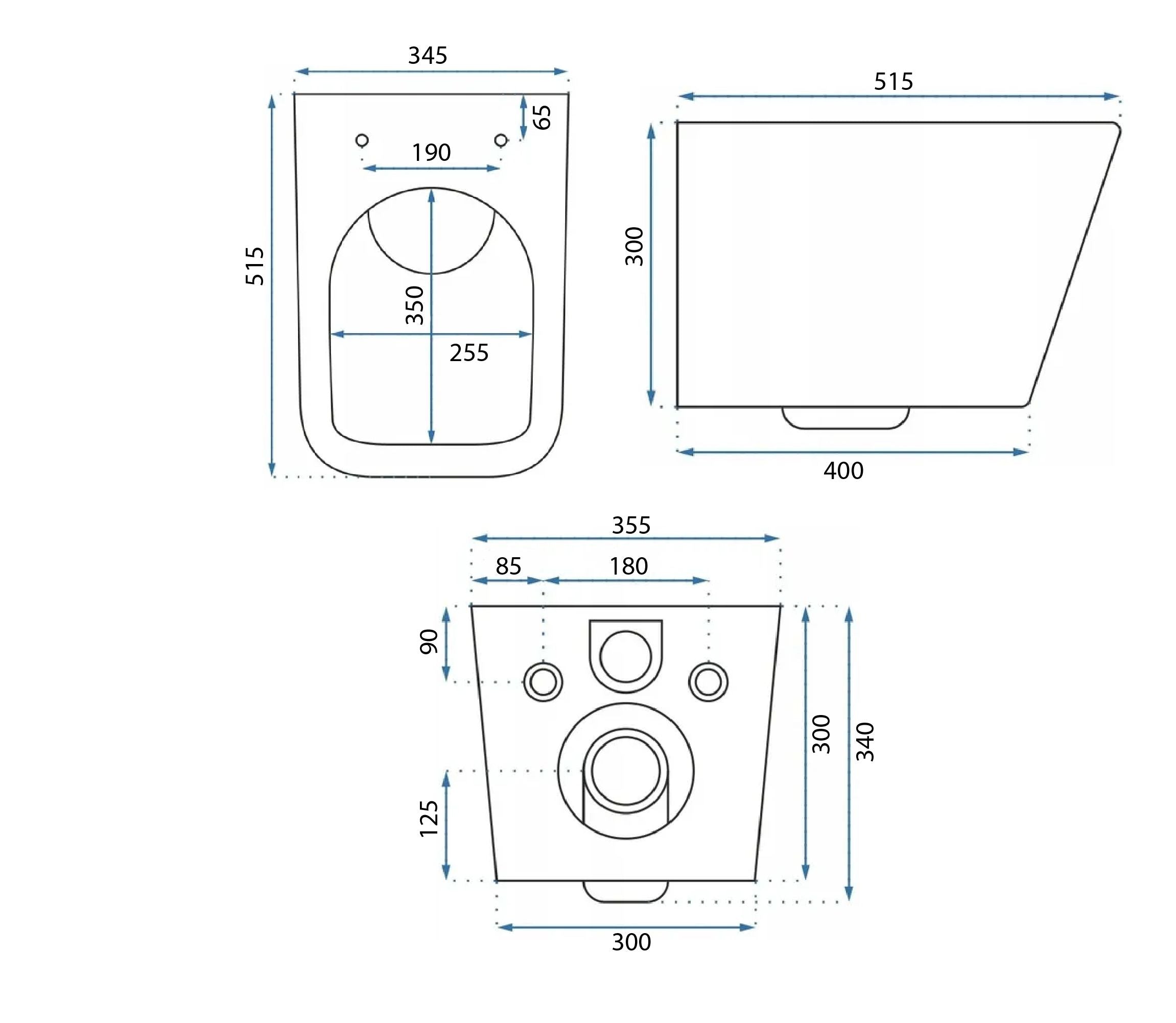 Vaso Wc Sospeso Rea Julio Black Matt