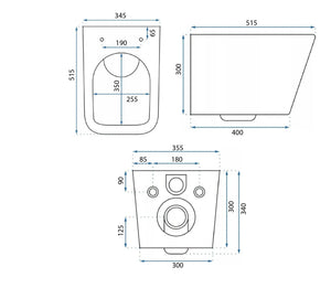 Vaso Wc Sospeso Rea Julio Black Matt