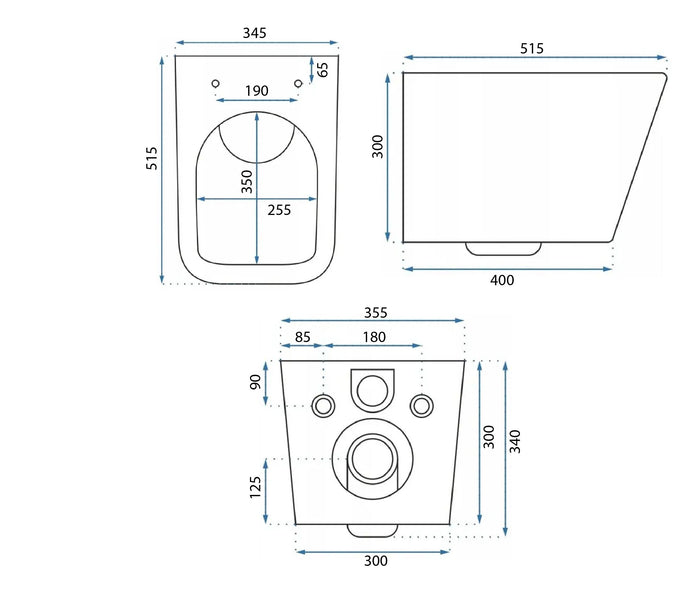 Vaso Wc Sospeso Rea Julio Black Matt