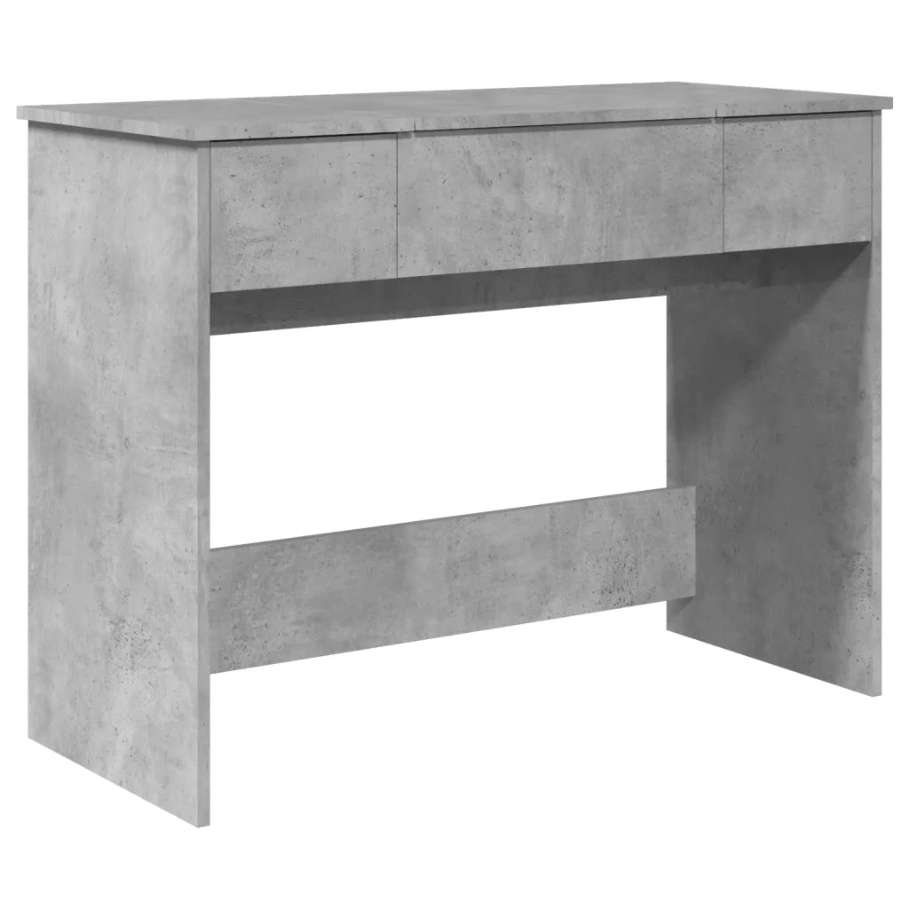 Toeletta | Tavolo da Trucco con Specchio Grigio Cemento 100x45x76 cm