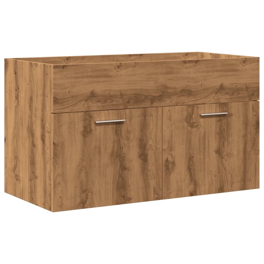 vidaXL Set Mobili da Bagno 2 pz Rovere Artigianale Legno Multistrato