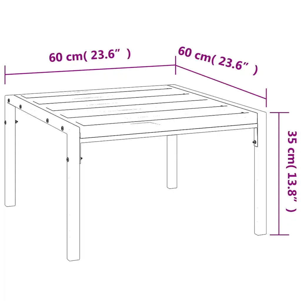 Tavolino da Giardino-Tavolo da Esterno-Tavolino da Patio Nero 60x60x35 cm Acciaio