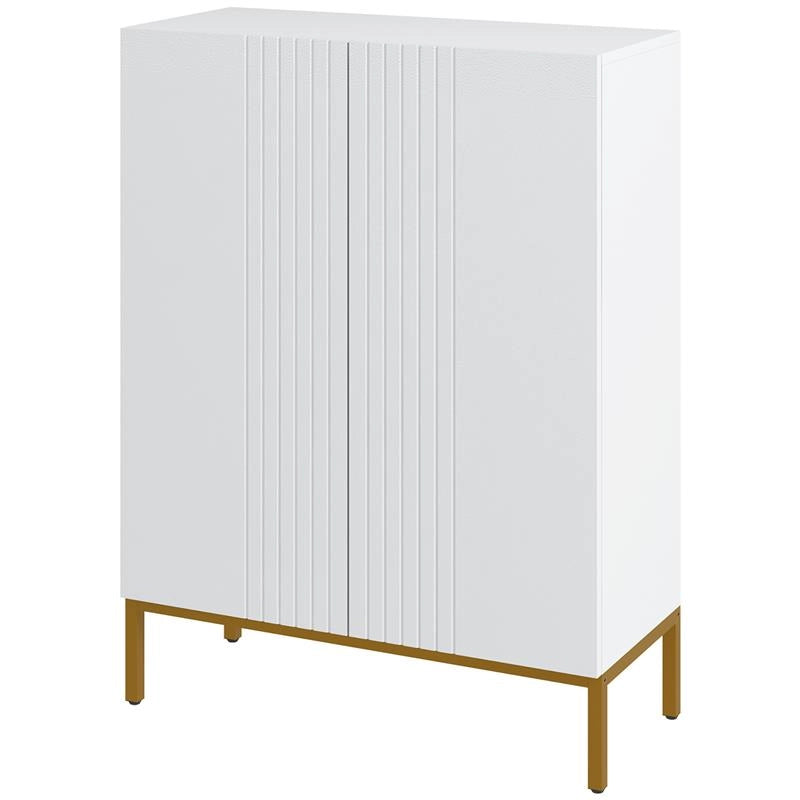 MOBILE SCARPIERA PER 15-20 PAIA DI SCARPE, RIPIANI REGOLABILI E CHIUSURA AMMORTIZZATA, BIANCO 72L X 31.5P X 95A CM