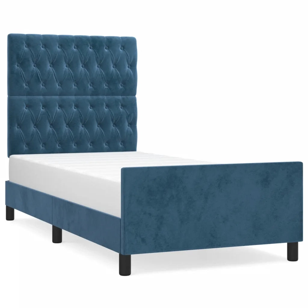 Giroletto senza Materasso Blu Scuro 90x200 cm in Velluto 3125920