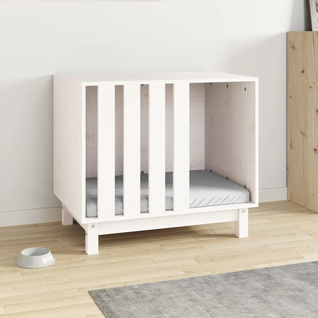 Casetta per Cani bianco 70x50x62 cm in Legno Massello di Pinocod mxl 72131