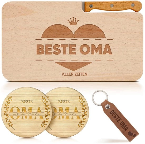 tavola da colazione in legno con incisione - set di 5 pezzi perfetto per Natale