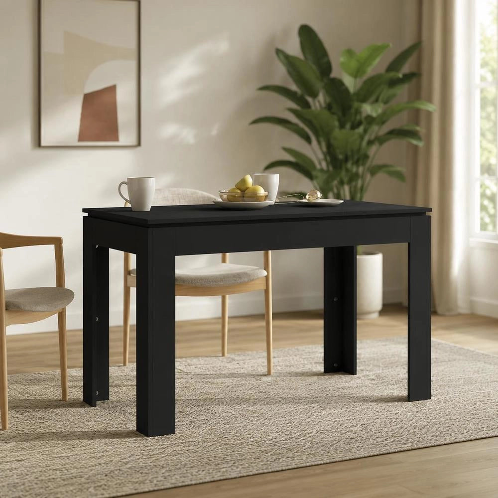 Dining Table Black 120x60x76 Cm Wood Composite