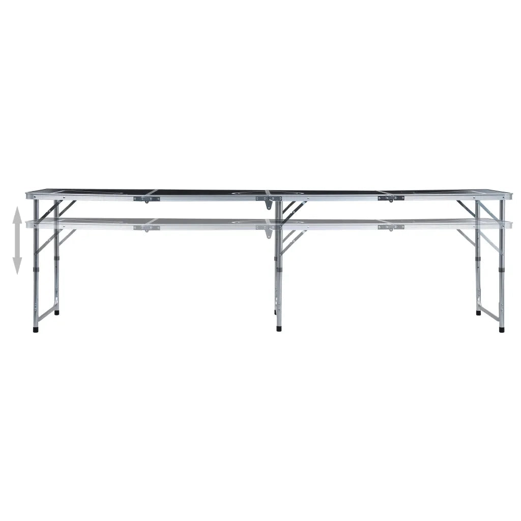Tavolo da Beer Pong Pieghevole 240 cm Nero