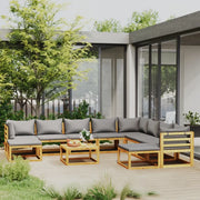 Set Divani da Giardino 11 pz con Cuscini in Massello di Acacia cod mxl 46252