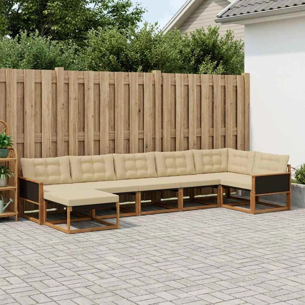 Set di divani da esterno 7 pz Naturale e Beige 3381561