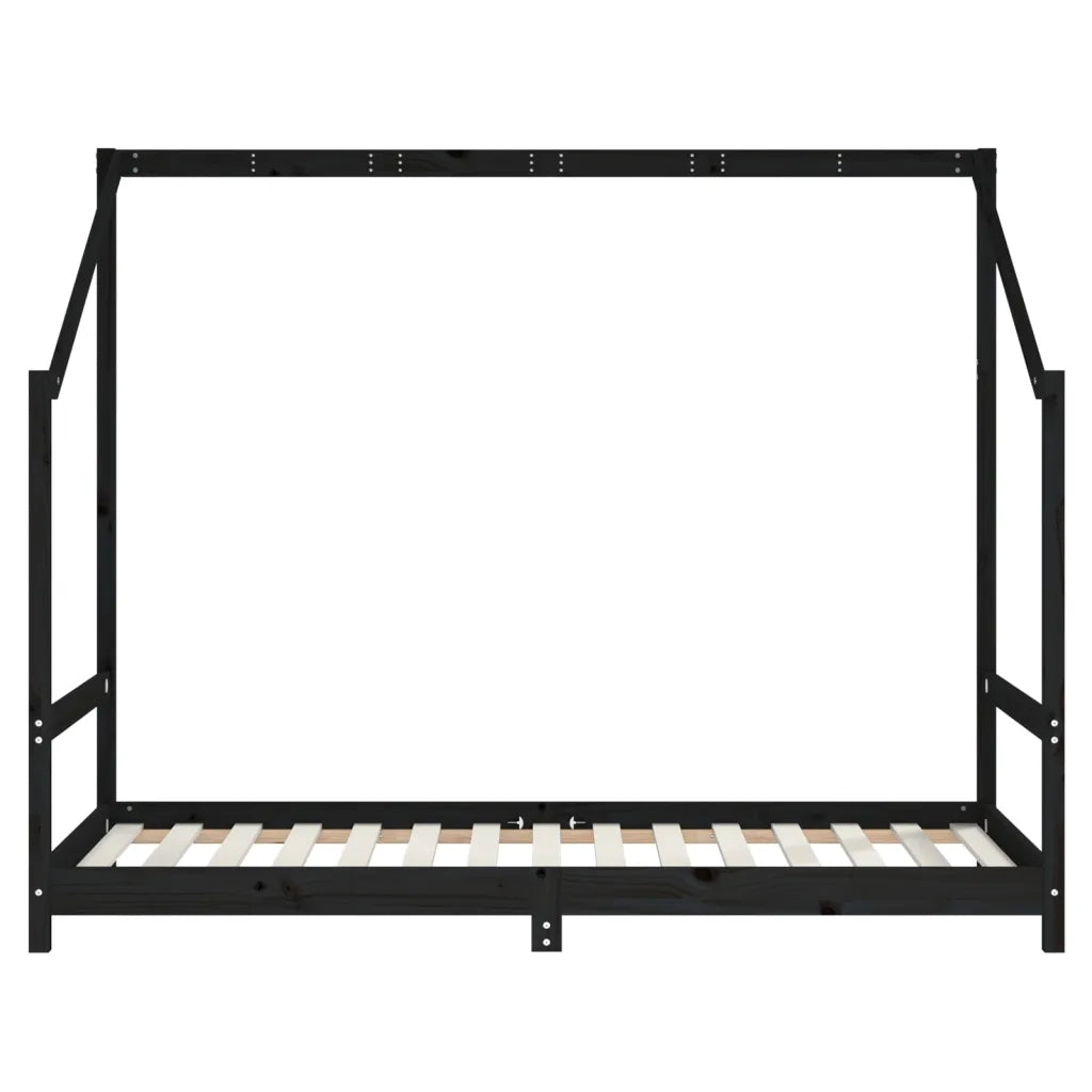 Giroletto per Bambini Nero 2x(90x190) cm Legno Massello di Pino 3200600