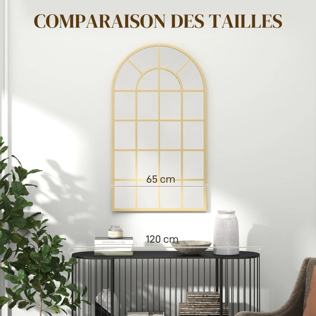 Specchio a parete stile industriale con cornice metallica ¨C zephmum ¨C 110x65 cm dorato