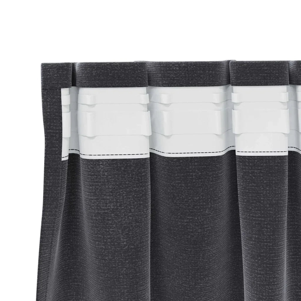 Tende oscuranti 2 pcs Grigio scuro 140 x 245 cm Velluto 4107231