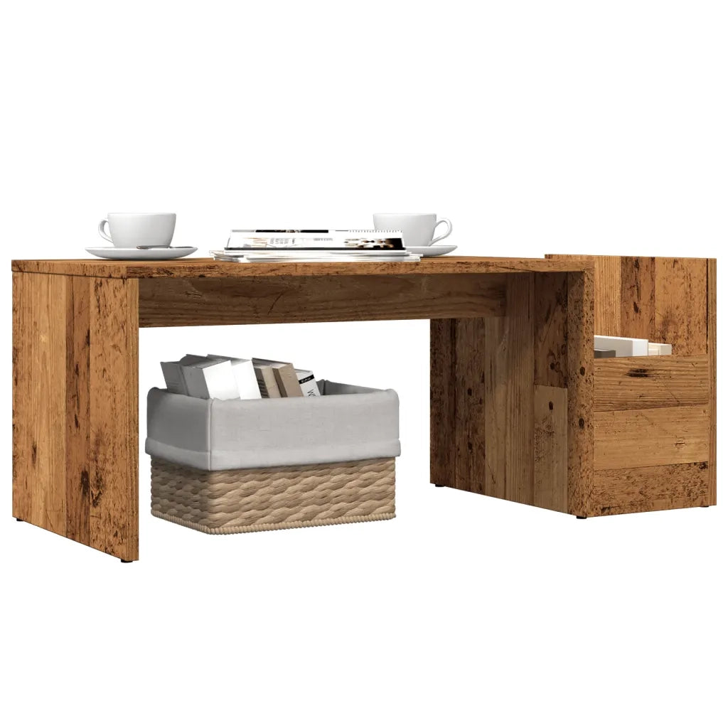 Tavolino da Salotto-Tavolino da soggiorno-Tavolo Legno Antico 90x45x35 cm in Truciolato