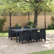 Set da Pranzo da Giardino 7 Pezzi Antracite Polirattan