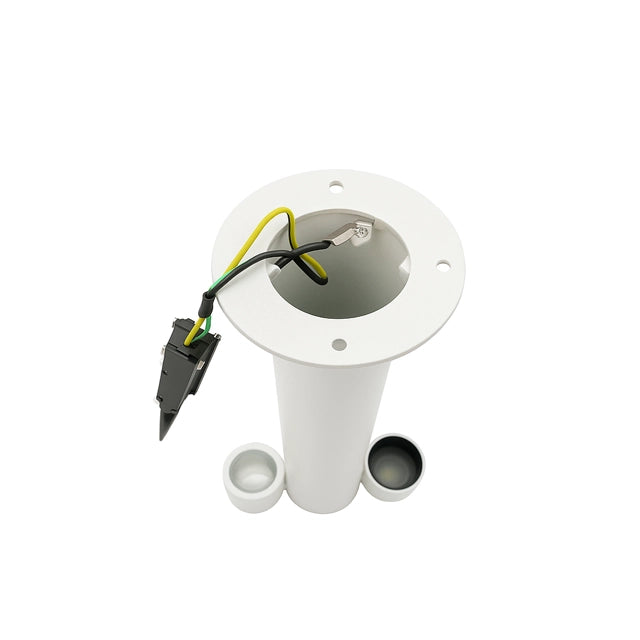 LAMPIONE BIANCO PALO DA GIARDINO ILLUMINAZIONE CON 2 DIFFUSORI ORIENTABILI PER ESTERNO AD ATTACCO PER LAMPADINE LED GU10