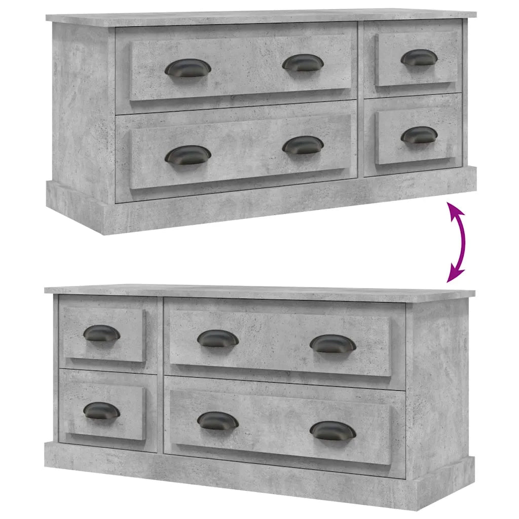 Mobile Porta TV Grigio Cemento 100x35,5x45cm Legno Multistrato 816452