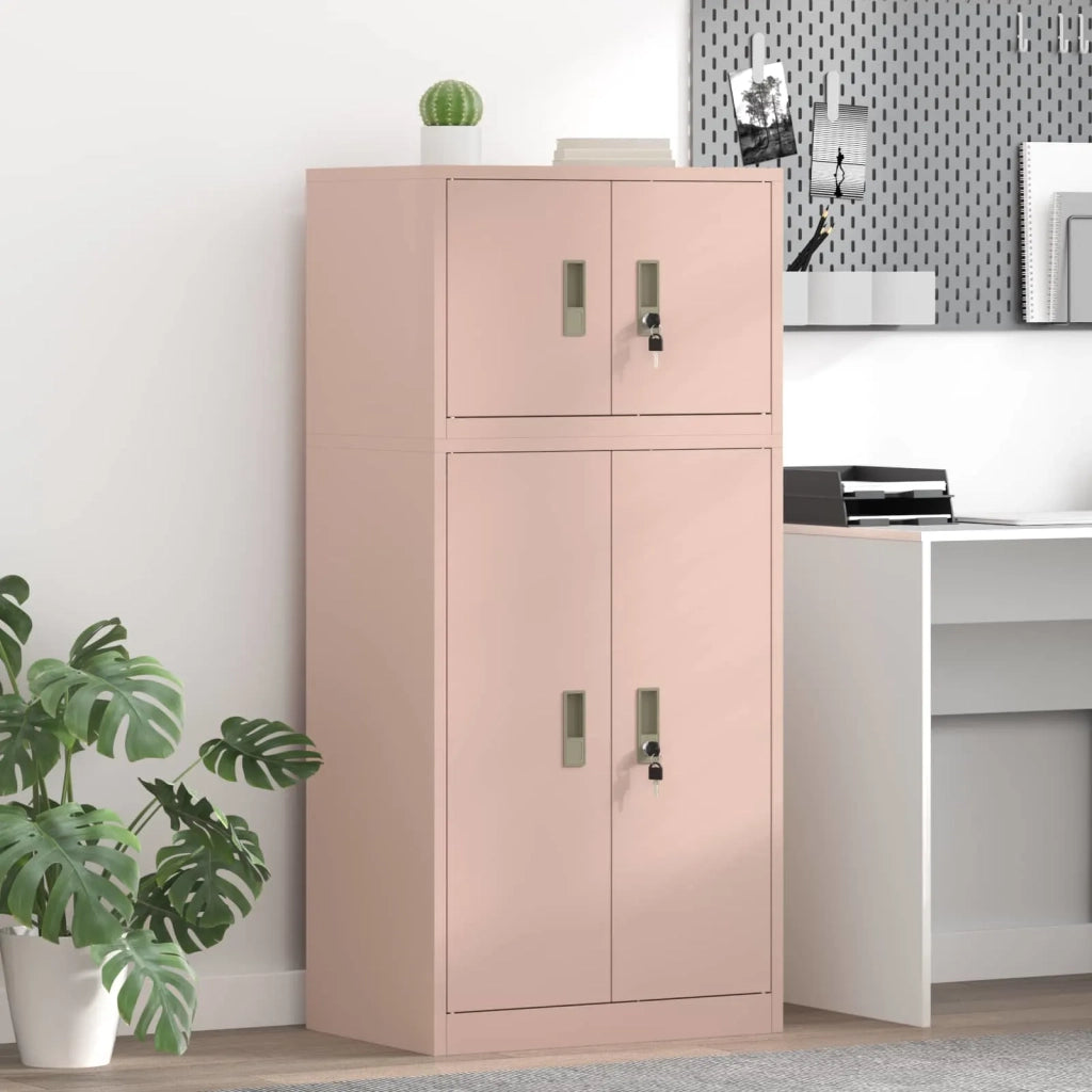 Armadio 2 pz Rosa 60 x 40 x 130 cm Acciaio Bloccabile 3438688