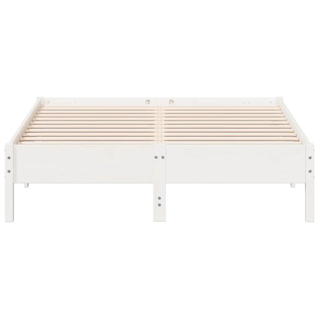 Letto senza Materasso Bianco 160x200 cm Legno Massello di Pino