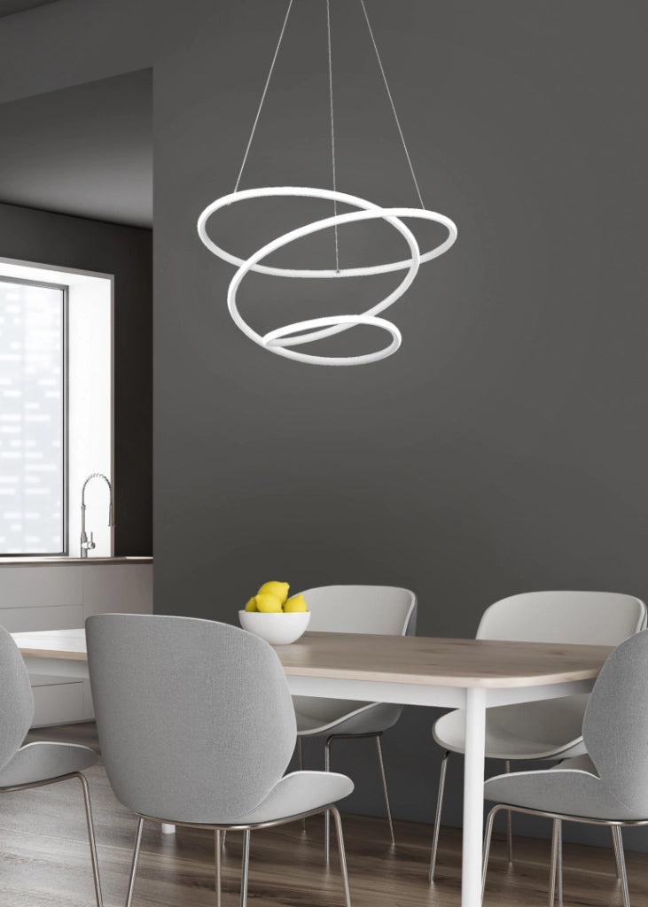Lampada a sospensione LED, metallo, bianco, D50 cm, Bologna