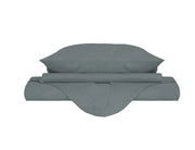 Copripiumino Matrimoniale con Sacco e Federe Linea Water Washed Grigio Chiaro
