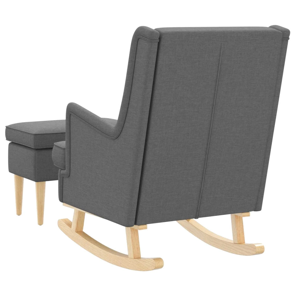 Poltrona con Ottomano 2 pz Grigio Scuro Tessuto 3418853