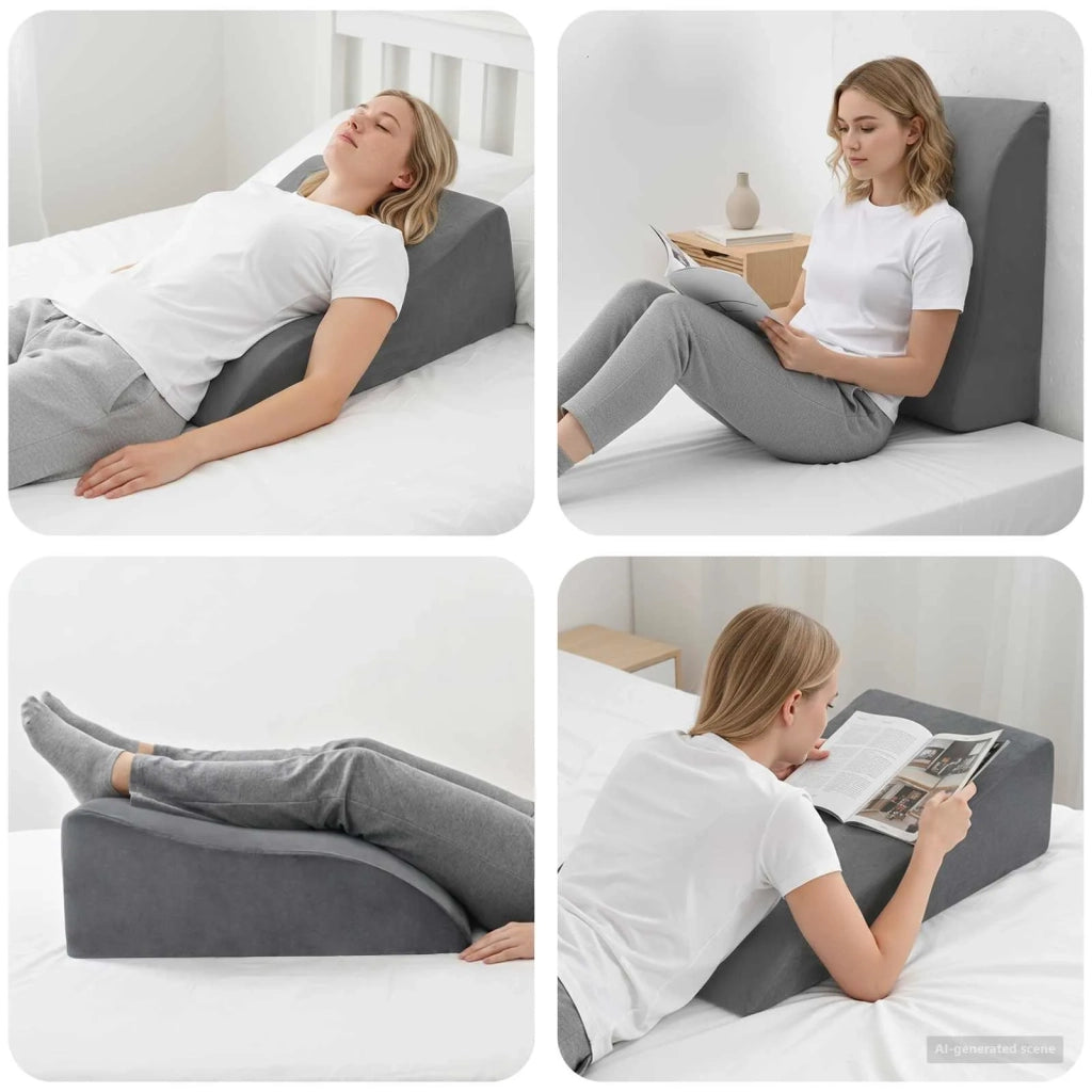 Cuscino per Gambe Grigio 68 x 40 x 18 cm Schiuma PU CFW7798002