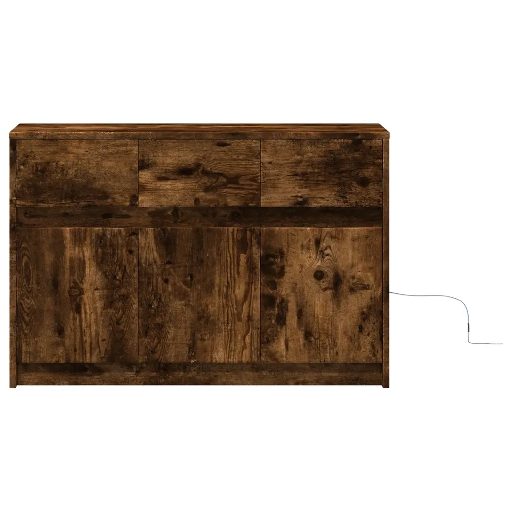 Mobile Porta TV con LED Rovere Fumo 91x34x61 cm in Truciolato 852184