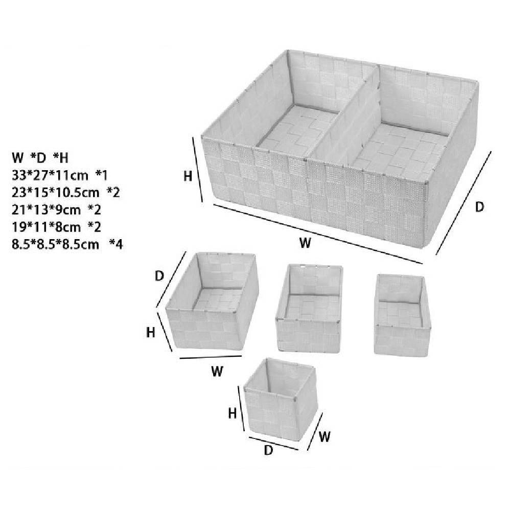 Trade Shop - Scatole In Tessuto Componibili Organizer Per Bagno Armadi Scaffali 79079 Grigio -