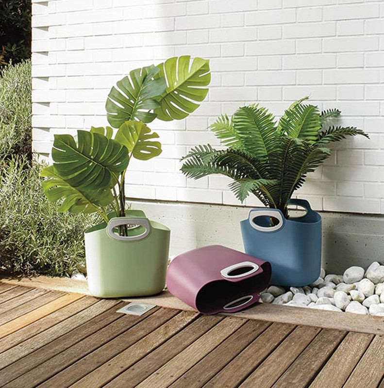 FOR2 BORGOGNA, borsa multiuso in plastica indoor/outdoor, con manici, semirigida, made in Italy
