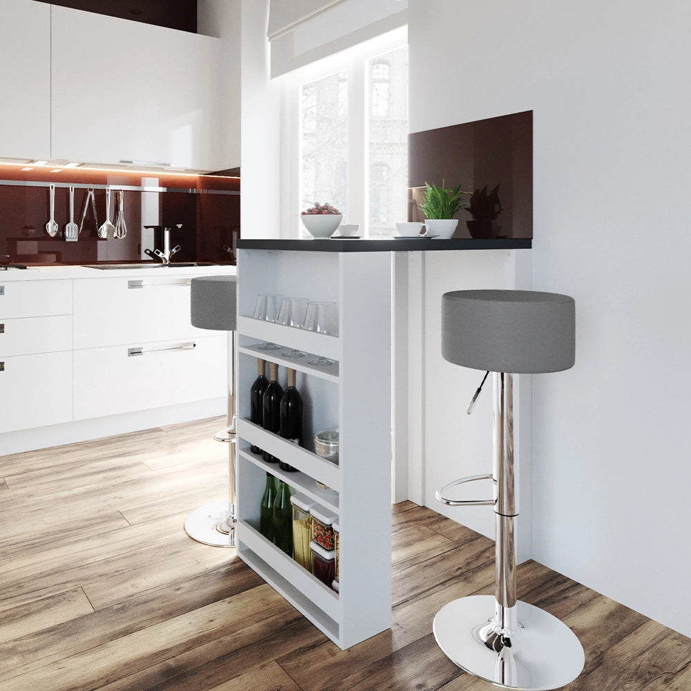 Vicco Tavolo bar con sgabelli Antracite/bianco 57 x 80 cm con 2 sgabelli da bar