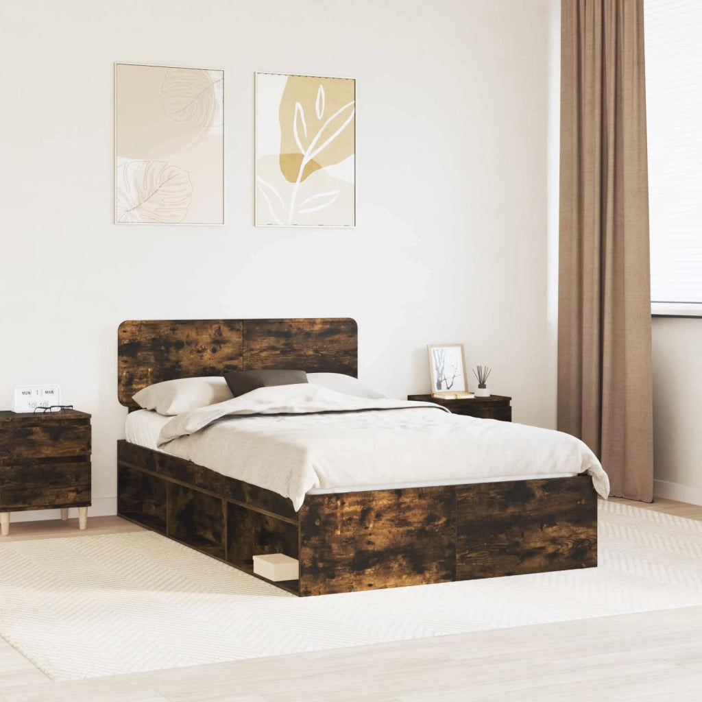 Struttura del letto Rovere fumé 120 x 190 cm Pino massello 3412109