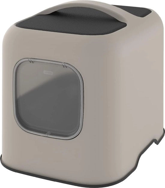 Ciotola per Gatti con Cappotto e Lavoro in Plastica (PP Riciclato) Cappuccino/Antracite 51 x 39,5 x 44,4 cm