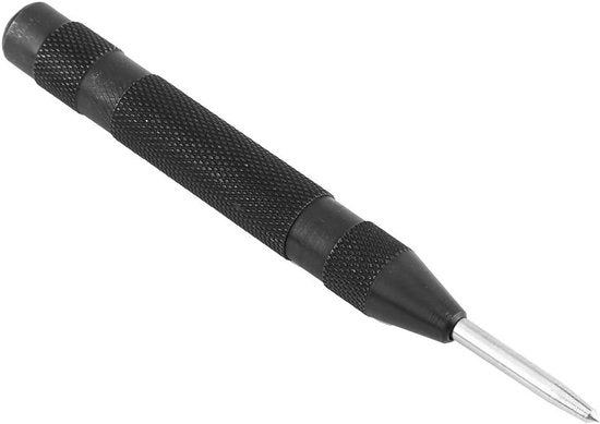 Centro puntatore automatico con molla, adatto per legno/metallo/vetro - 12.7cm nero