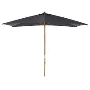 Ombrellone da Giardino 2x3m in Legno e Bambù con 8 Stecche e Copertura in Poliestere, Grigio Scuro
