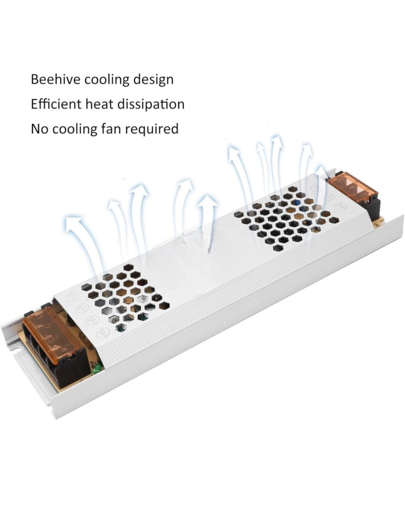 Alimentatore Slim STABILIZZATO 12V 60 100 200 300 400 Watt Trasformatore per strip LED 60W/5A