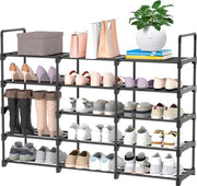 Scaffale per scarpe in metallo - 5 livelli - 30 pair di scarpe - nero