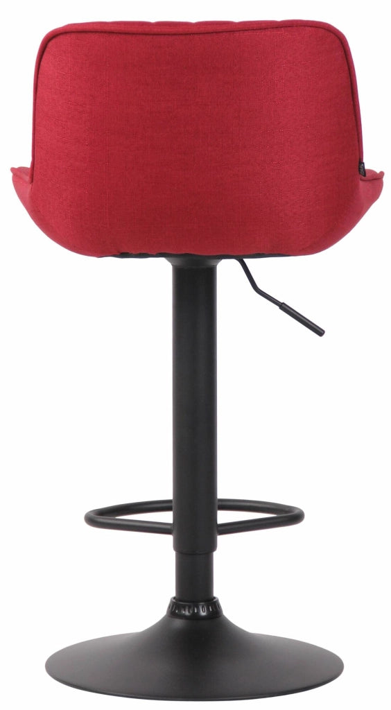Set di 2 sgabelli da bar Lentini in tessuto rosso,nero