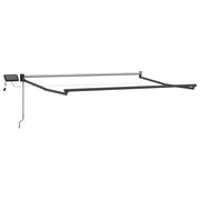 Tenda da Sole | Tenda retrattile manuale con LED Grigio chiaro e bianco