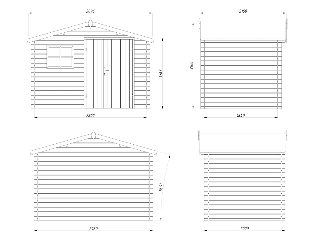 Casetta in legno impregnato Pablo 3 296x200 cm