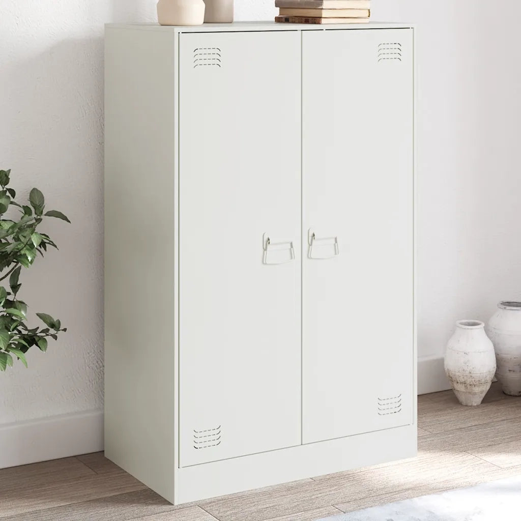 Credenza-Buffet-Armadio da cucina Bianca 67x39x107 cm in Acciaio 229931