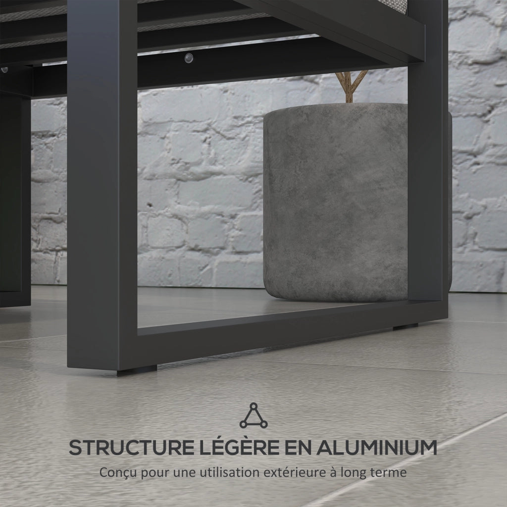 Set divano angolare da giardino esterno ¨C Zephmum ¨C 6 pezzi, alluminio