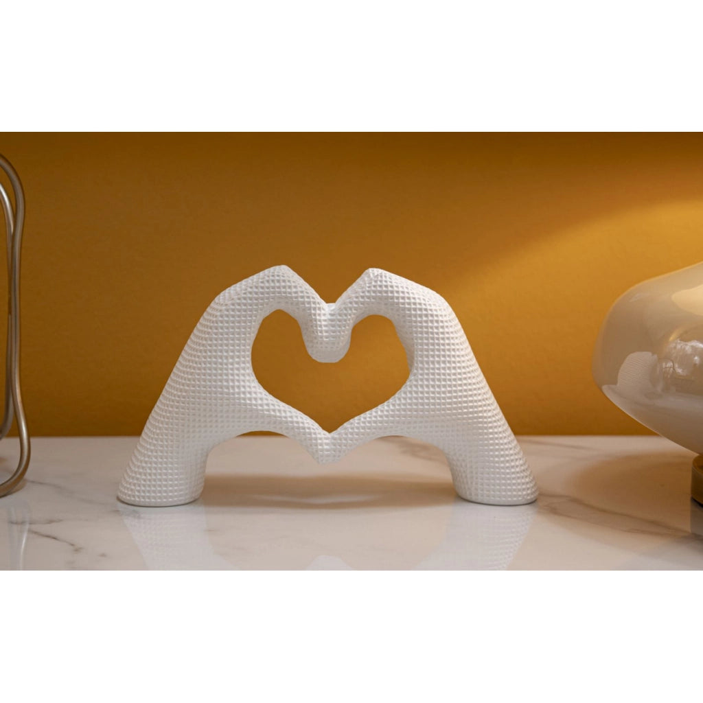 Scultura Mani, Bianco, Poliresina, 13,5x25x7,5 cm