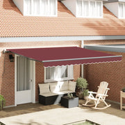 vidaXL Tenda da Sole Retrattile Automatica Bordò 400x300 cm