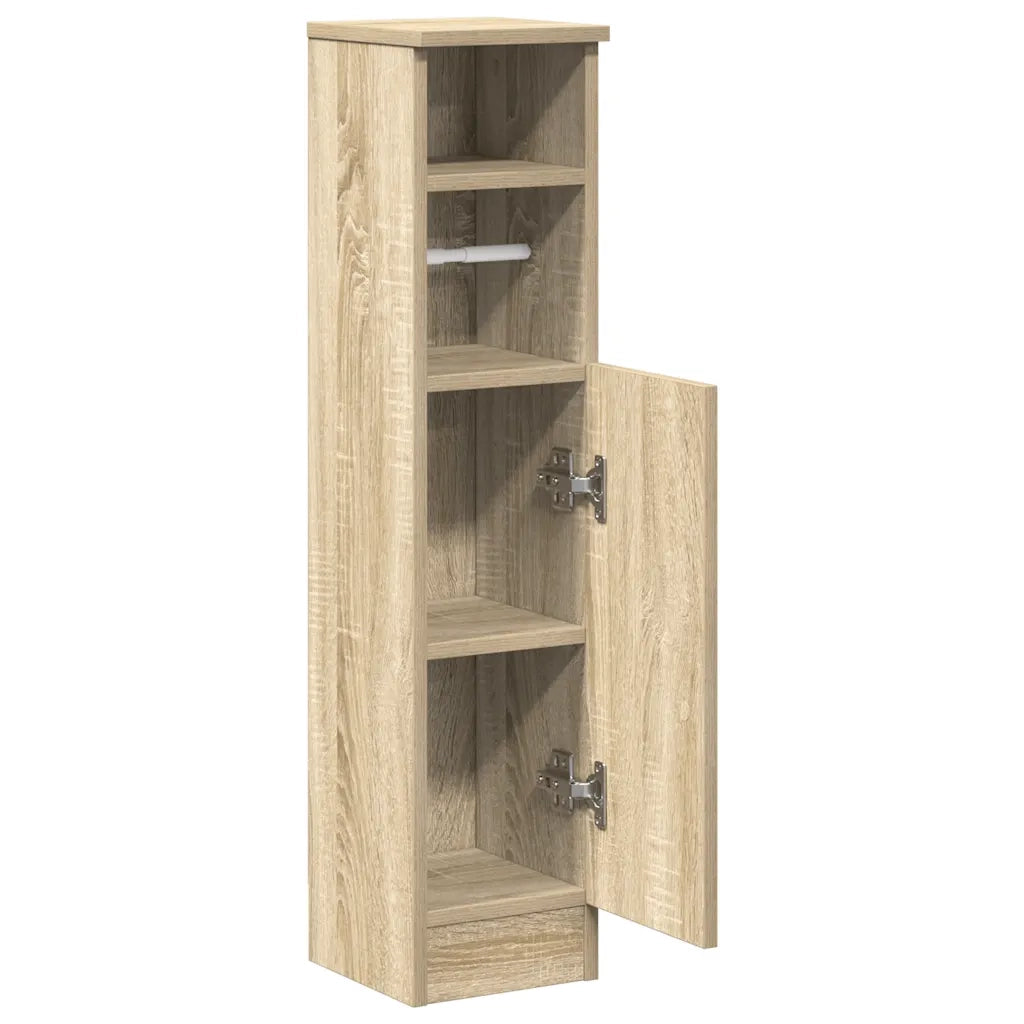 Mobile da Bagno | Armadio da bagno con Portarotolo Rovere Sonoma 20,5x22x90 cm